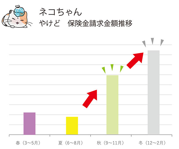 ネコちゃん やけど 保険金請求金額推移